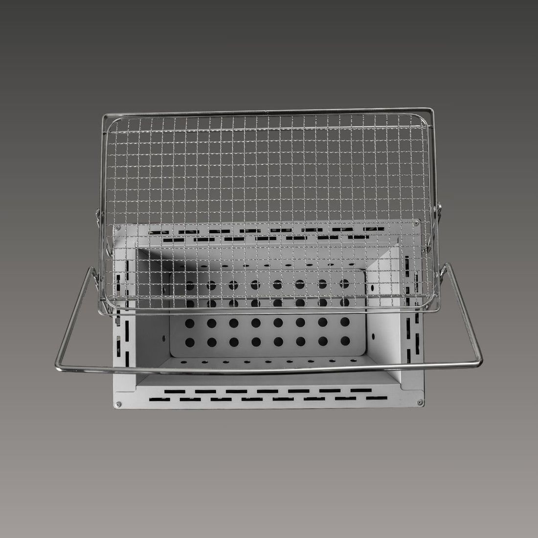 Green Life - Tabletop BBQ Grill Double Walled Liftable Grill - Grey