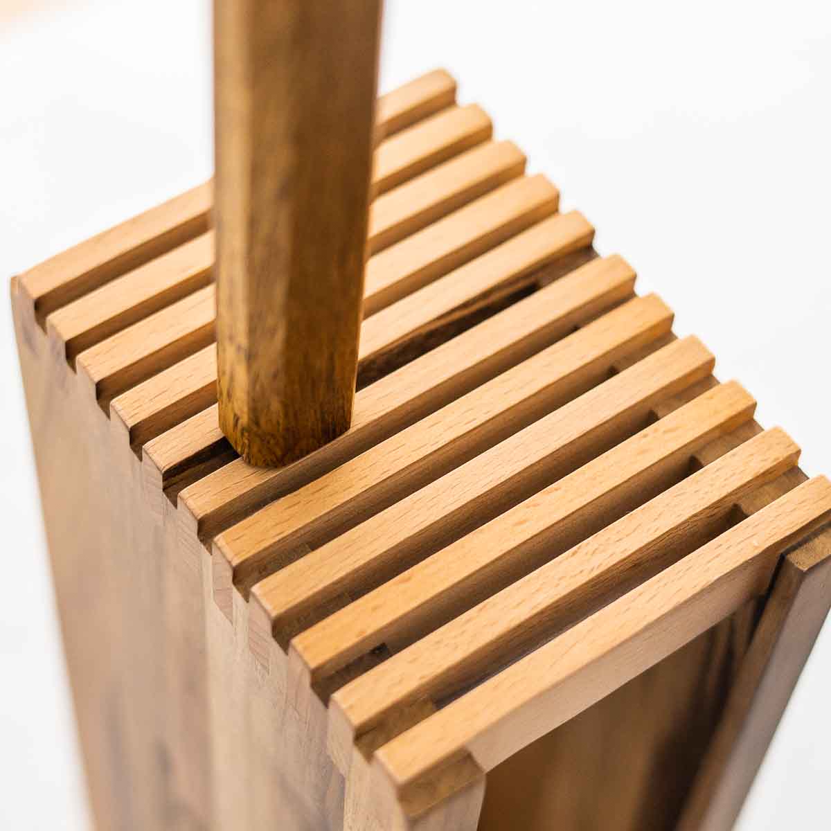 Habitat Slotted Benchtop Knife Block - Walnut