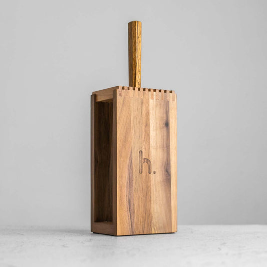 Habitat Slotted Benchtop Knife Block - Walnut