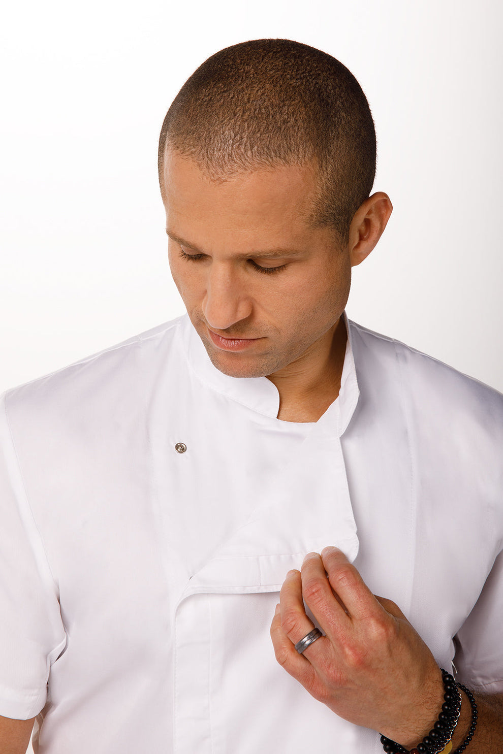 Cannes Press Stud Chef Jacket - White